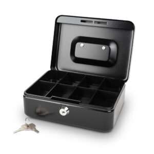 CAJA METALICA REGISTRADORA NEXTEP P/DINERO MEDIANA NEGRA