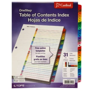 SEPARADOR BLANCO 1-31 MULTICOLOR