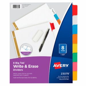 SEPARADOR P/CARPETA C/8 DIV. CEJA DE COLOR