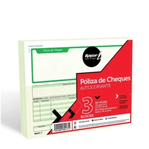 POLIZA CHEQUE 1/2 OFICIO AUTOCOPIANTE C/25