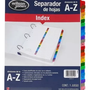 SEPARADOR P/ARCHIVERO T/CARTA A-Z