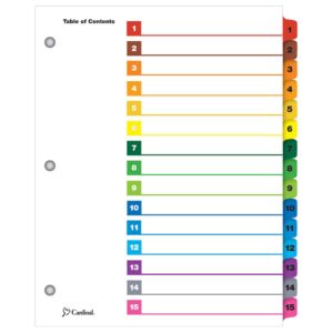 SEPARADOR BLANCO NUMERADO 1-15 CEJA MULTICOLOR