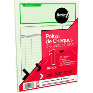 POLIZA CHEQUE T/C AUTOCOPIANTE C/25JGS