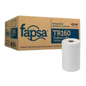 TOALLA EN ROLLO BLANCA  160MT C/6