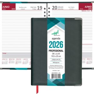 AGENDA AZTECA PROF VINIL NEGRA